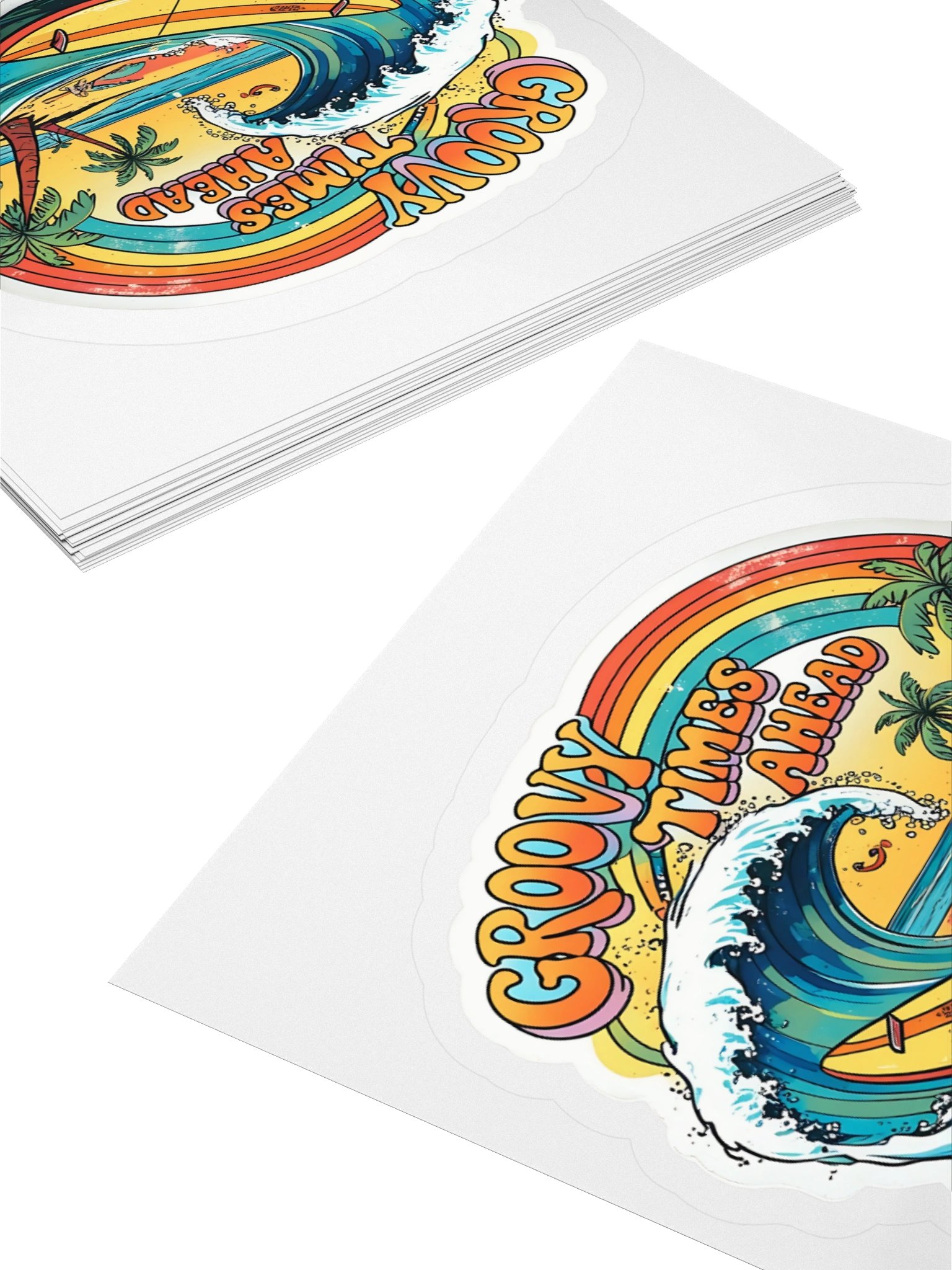 Retro Vibes Ocean Wave Sticker product image (4)