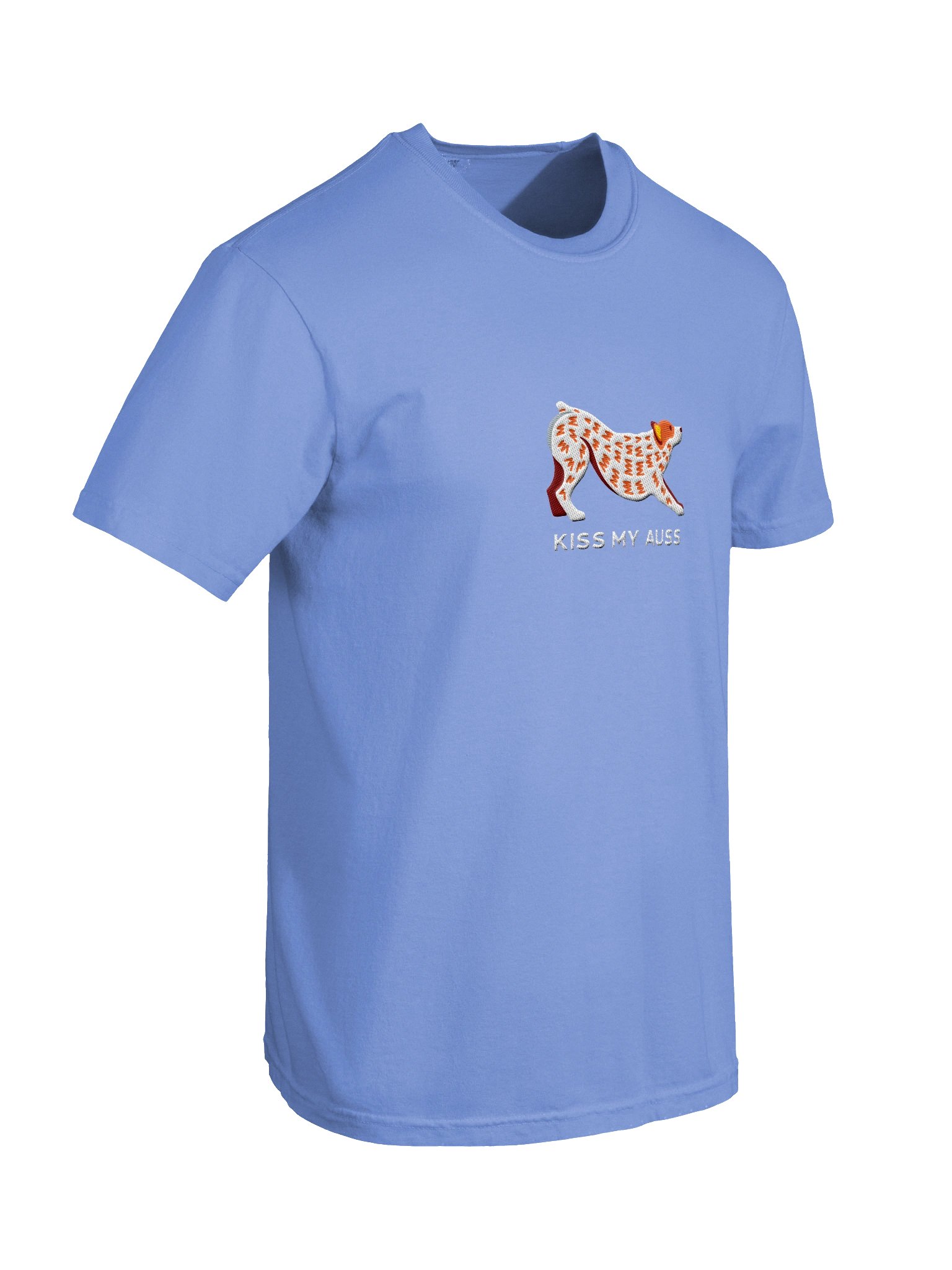 Kiss My Auss T-Shirt(Embroidered) of an Australian Cattle Dog(Red Heeler) product image (11)
