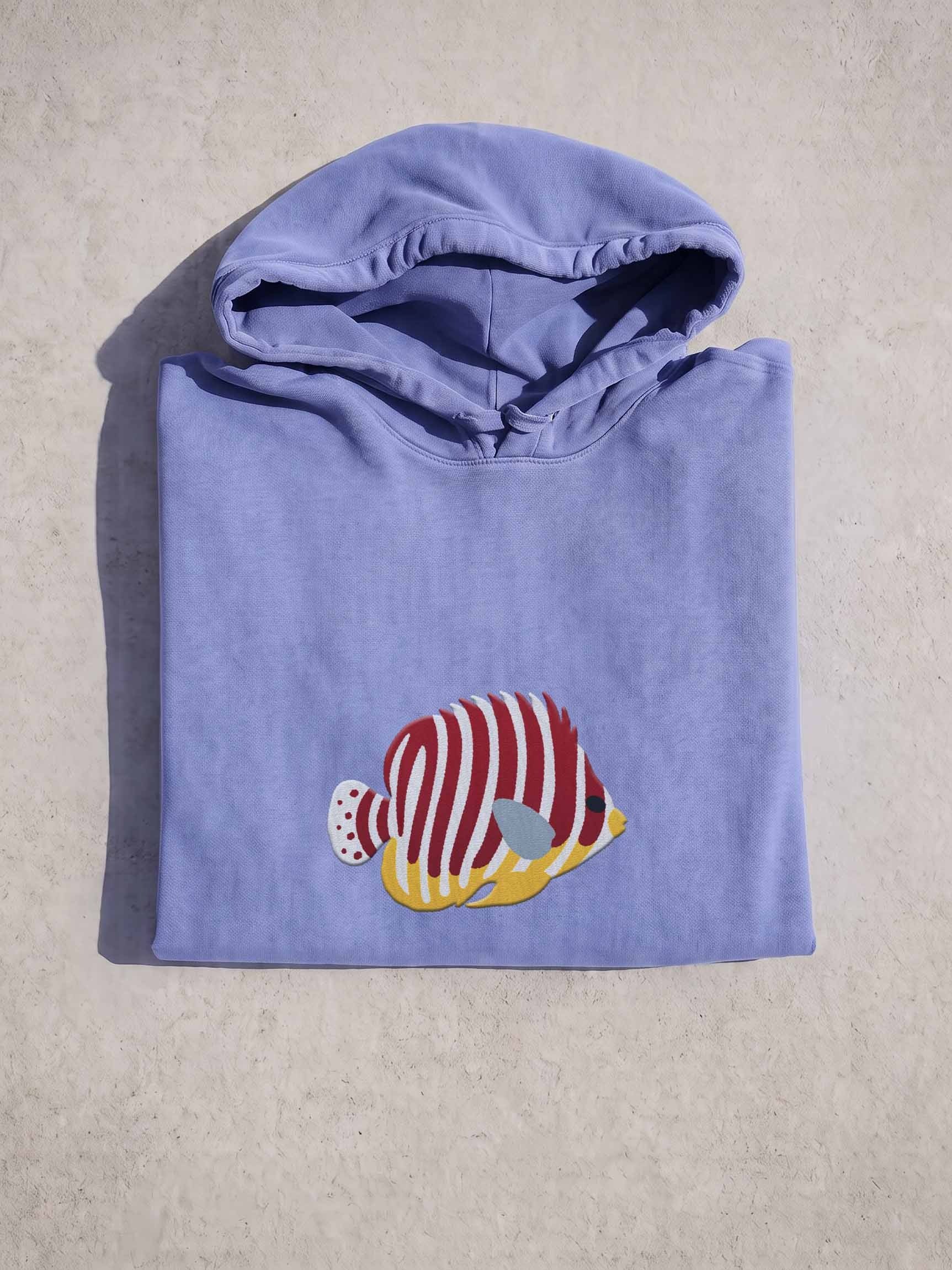 Multibarred Angelfish Embroidered Hoodie | Saltwater Reef Aquarium Fish & Ocean Lover Apparel product image (1)