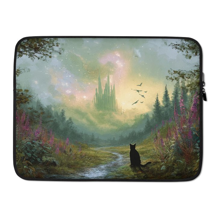Once-Upon-a Time Mystical Cat Castle Laptop Sleeve product image (2)