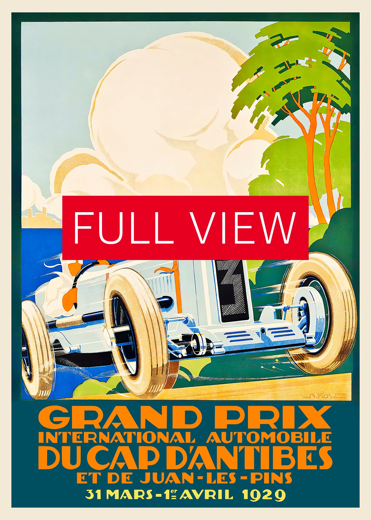 Monaco Antibes Vintage F1 Grand Prix, 1929 poster — Vintage Formula 1 poster, Monaco Grand Prix poster, retro travel poster, travel art product image (3)