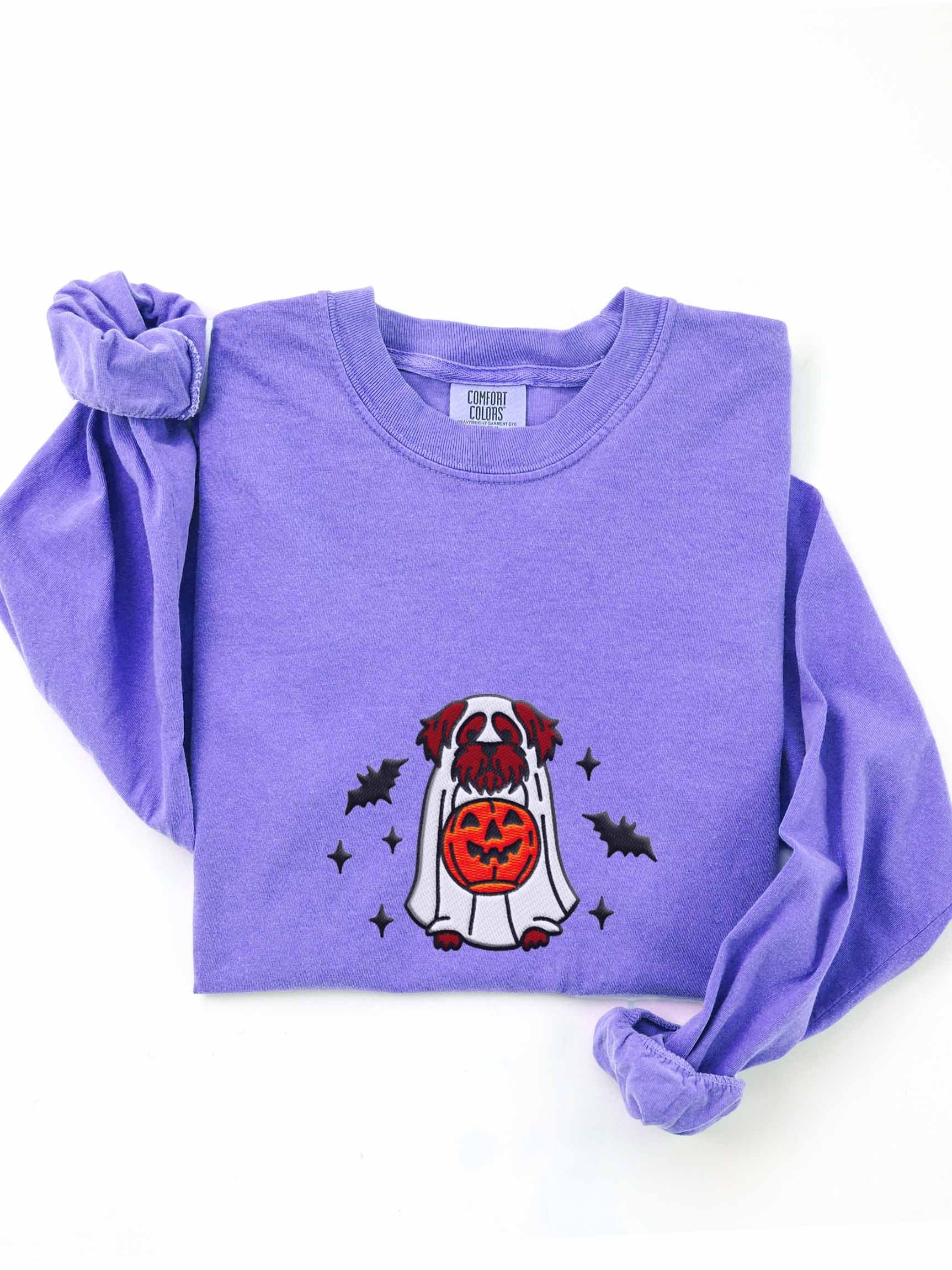 Halloween Havanese(Chocolate) Embroidered Long-Sleeve T-Shirt product image (1)