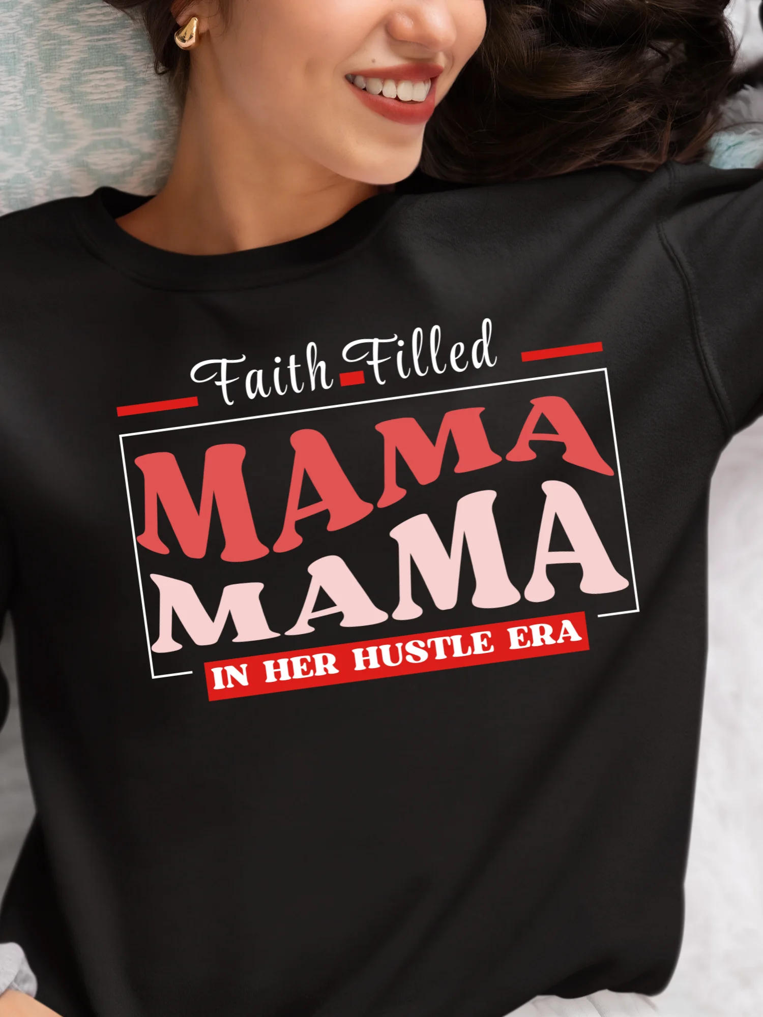 Faith filled Mom In Her Hustle Era | Christian Gildan Sweatshirt | Mom Gift for believers product image (1)
