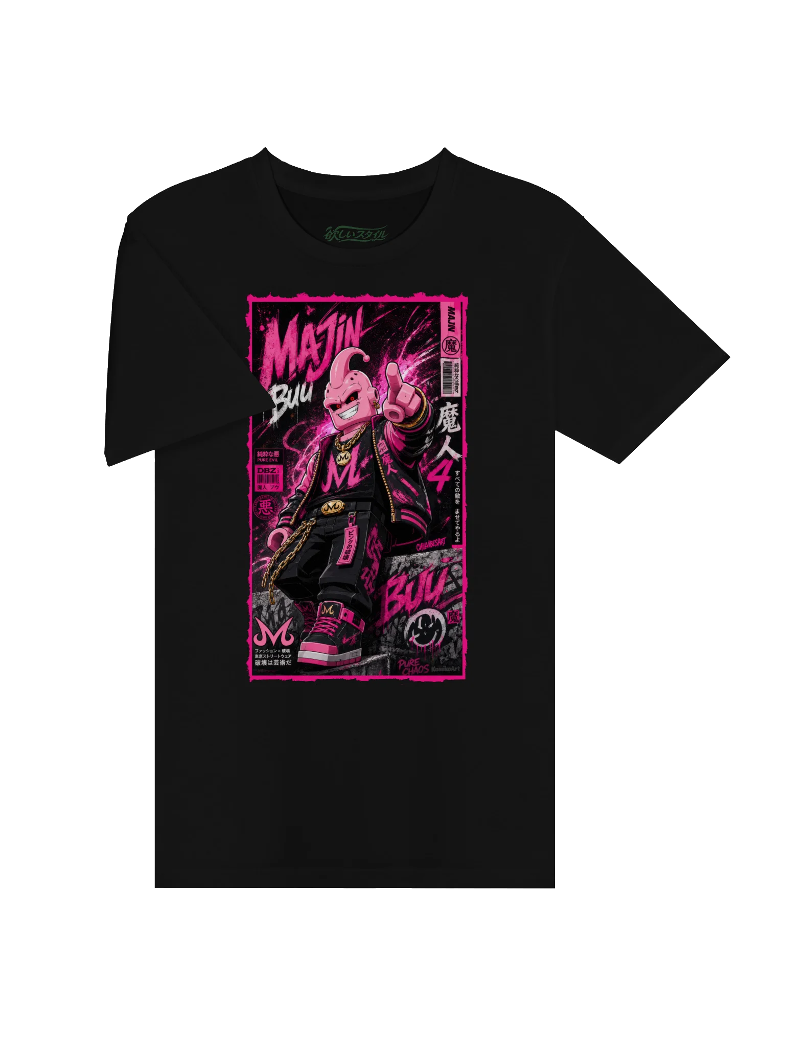 Majin Buu Lego-Style Neon Graffiti Streetwear Tee product image (7)