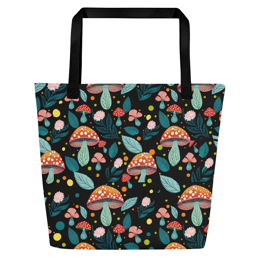 Mushroom Art Print Tote | Retro Style Tote Accessory | Fungi Cuteness product image (1)