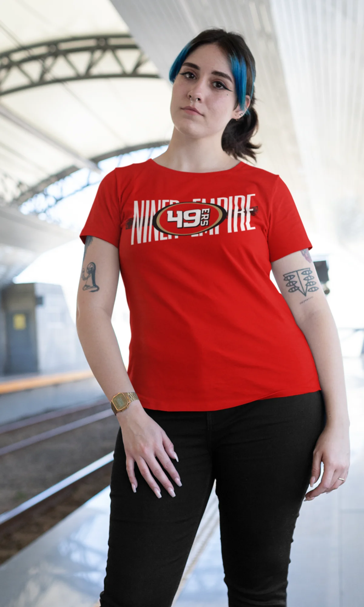NINER EMPIRE 49ers Red or Black (Oval logo middle chest) product image (2)