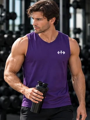 His House Performance V-Neck Muscle Tank - Purple by His House