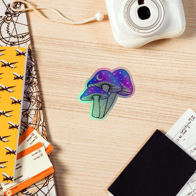 Galaxy Shrooms Holographic Sticker product image (7)