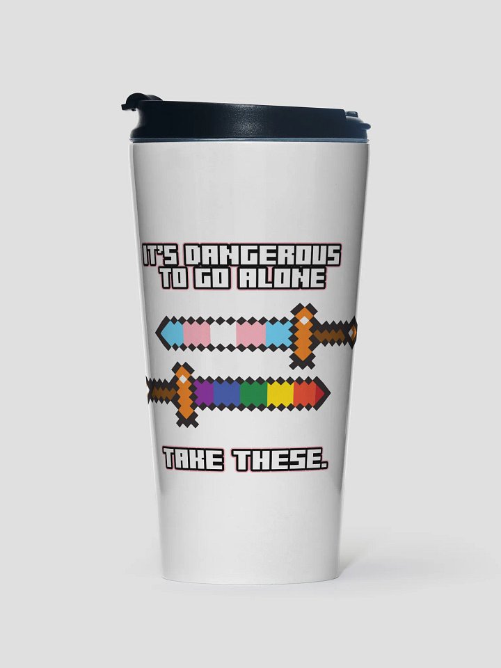 It's Dangerous to Go Alone - White Stainless Steel Travel Mug product image (1)