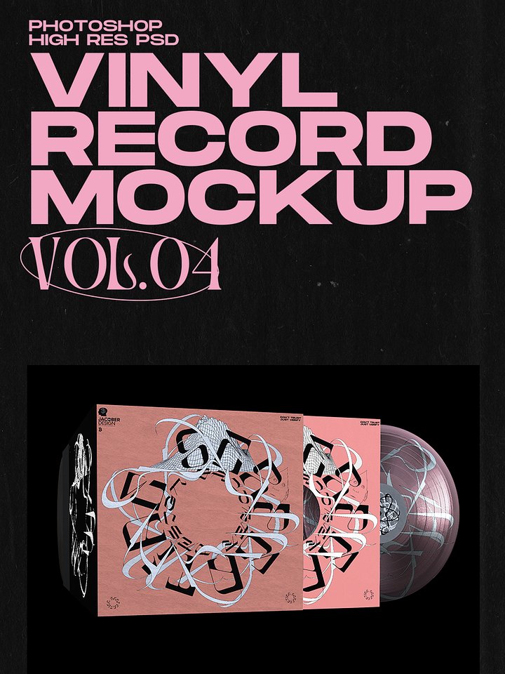 Vinyl Records Mockup Vol. 4 (PSD) product image (2)