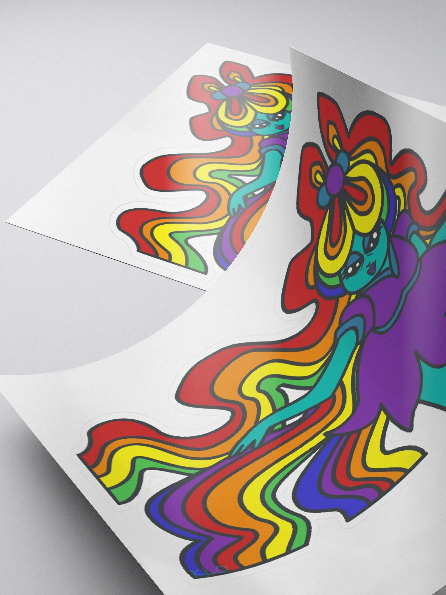 Rainbow Haired Alien Sticker product image (4)