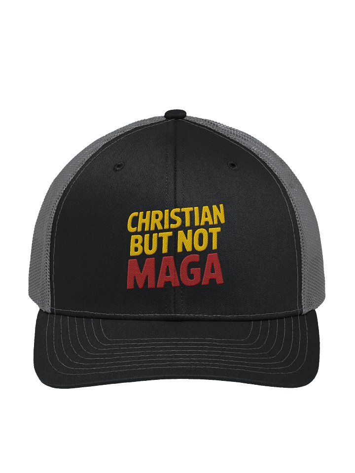 Christian But Not MAGA Premium Embroidered Richardson Trucker Hat product image (6)