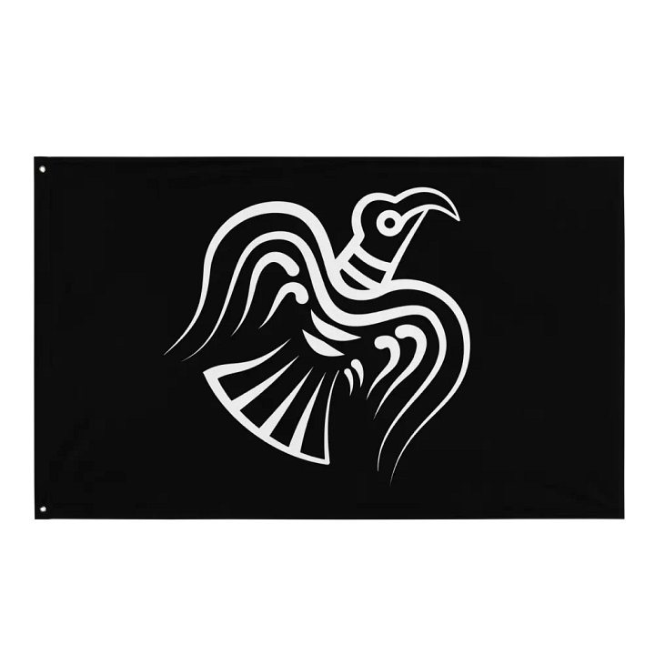 Viking Raven Flag in Black product image (1)