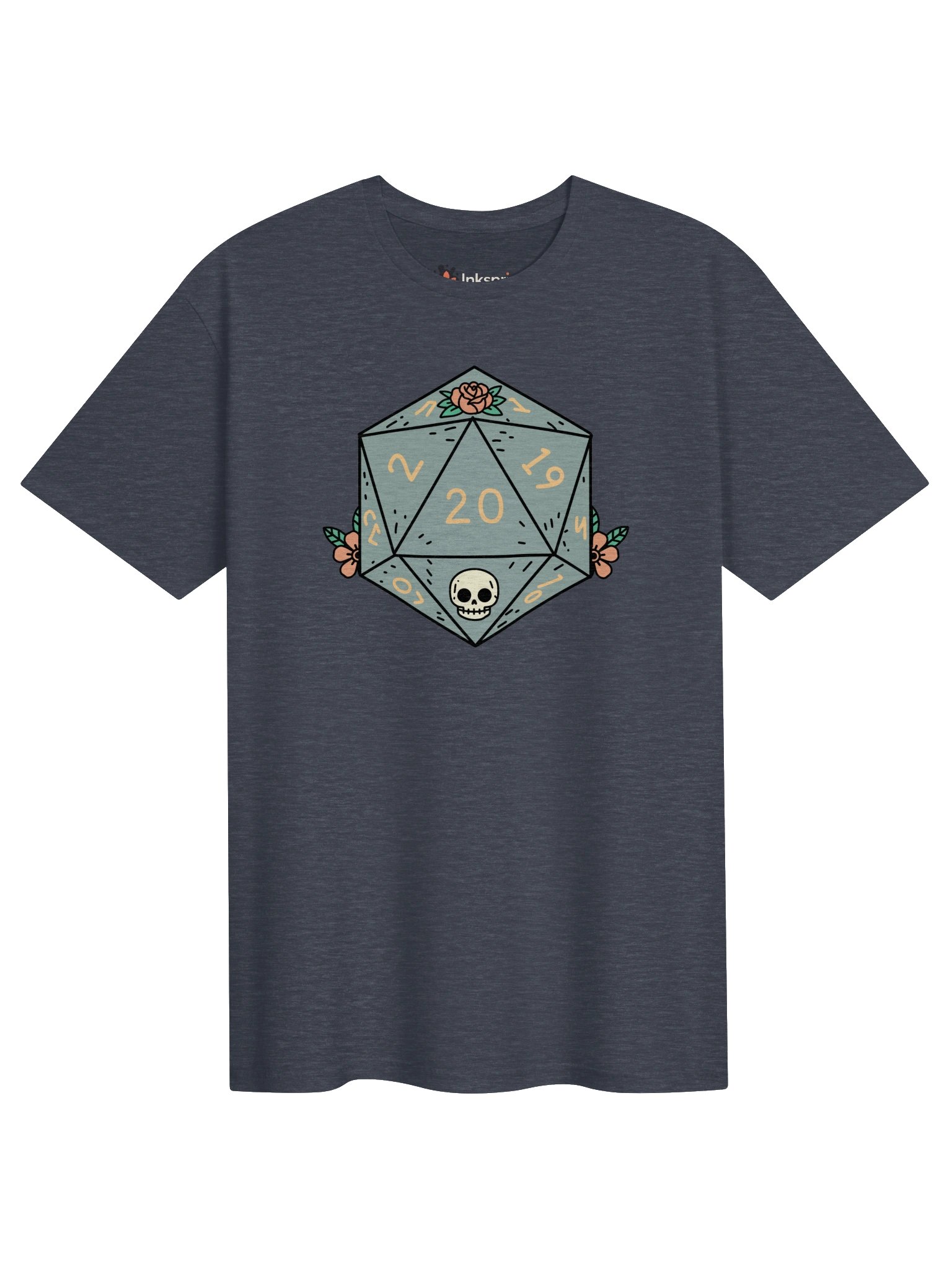 Floral Skull Nat 20 Dice Tee product image (2)