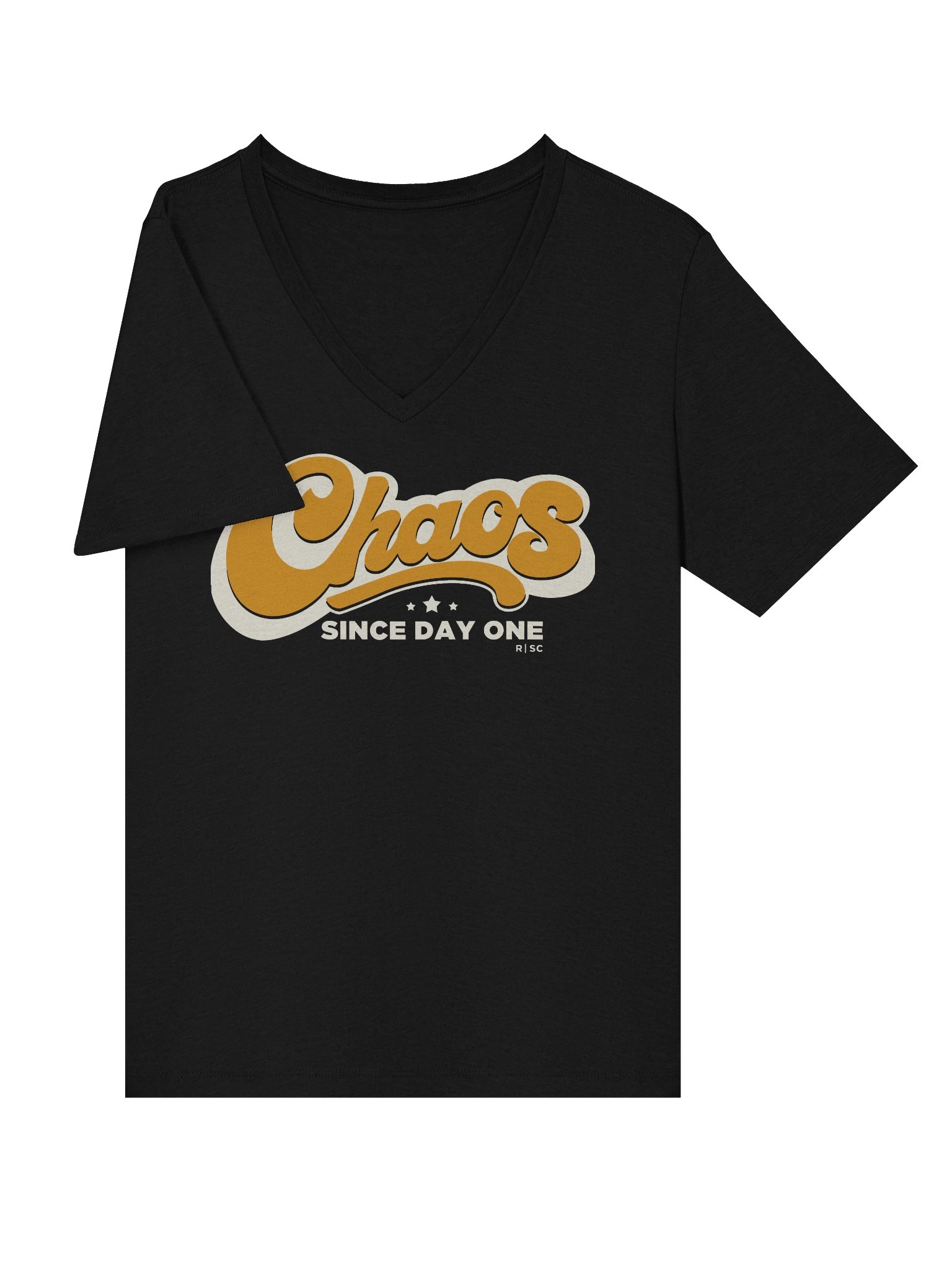 Chaos Since Day One V-neck T-shirt (Orange) product image (5)