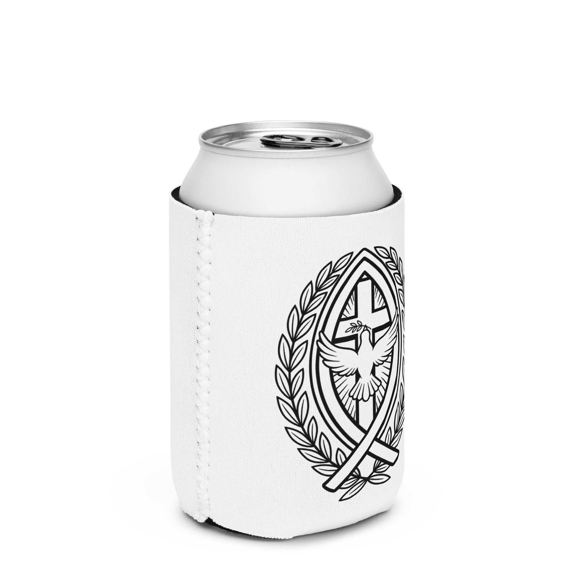 Christian Can Cooler, Cross Dove Ichthus Faith Design, Neoprene Beverage Holder Religious Party Favor and Gift, Fits Most 12oz product image (3)