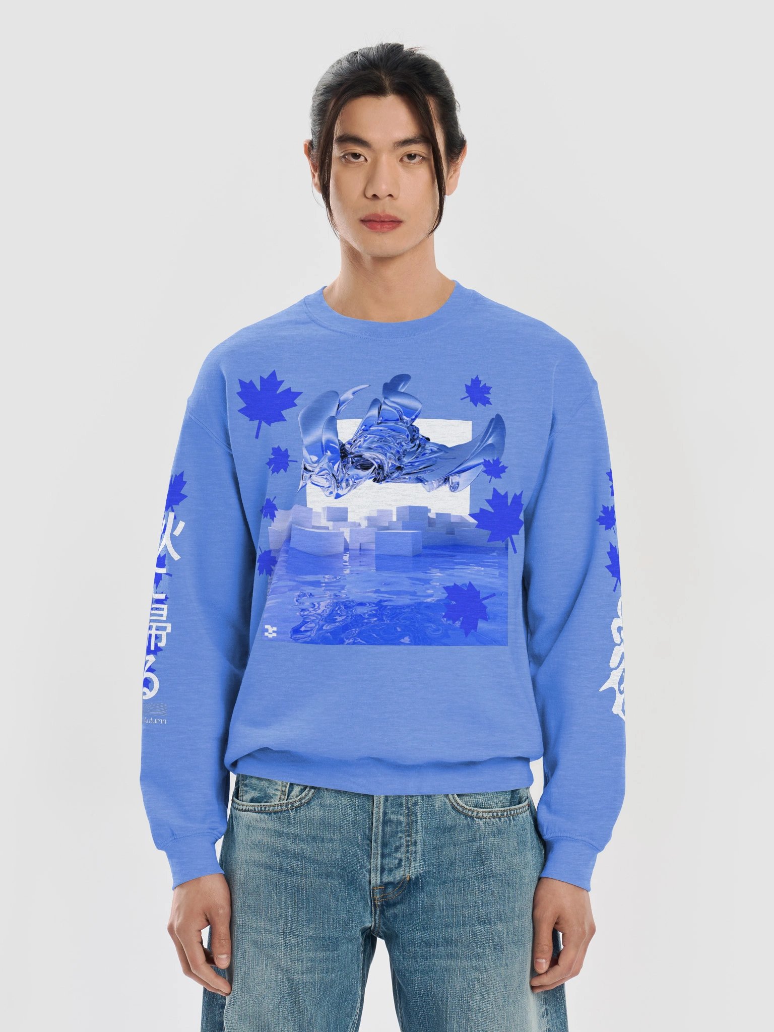 秋に帰る Return to Autumn Sweatshirt (Blue Edition) product image (21)