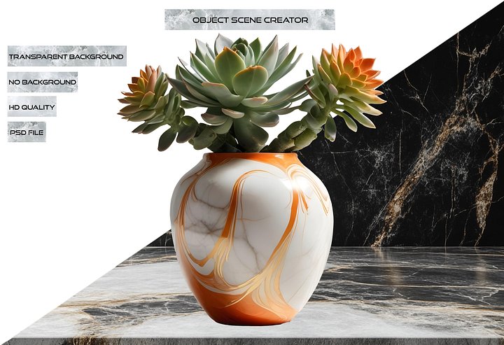 Collection: Marble Eternal – Shabby Chic Succulent Vase png product image (2)