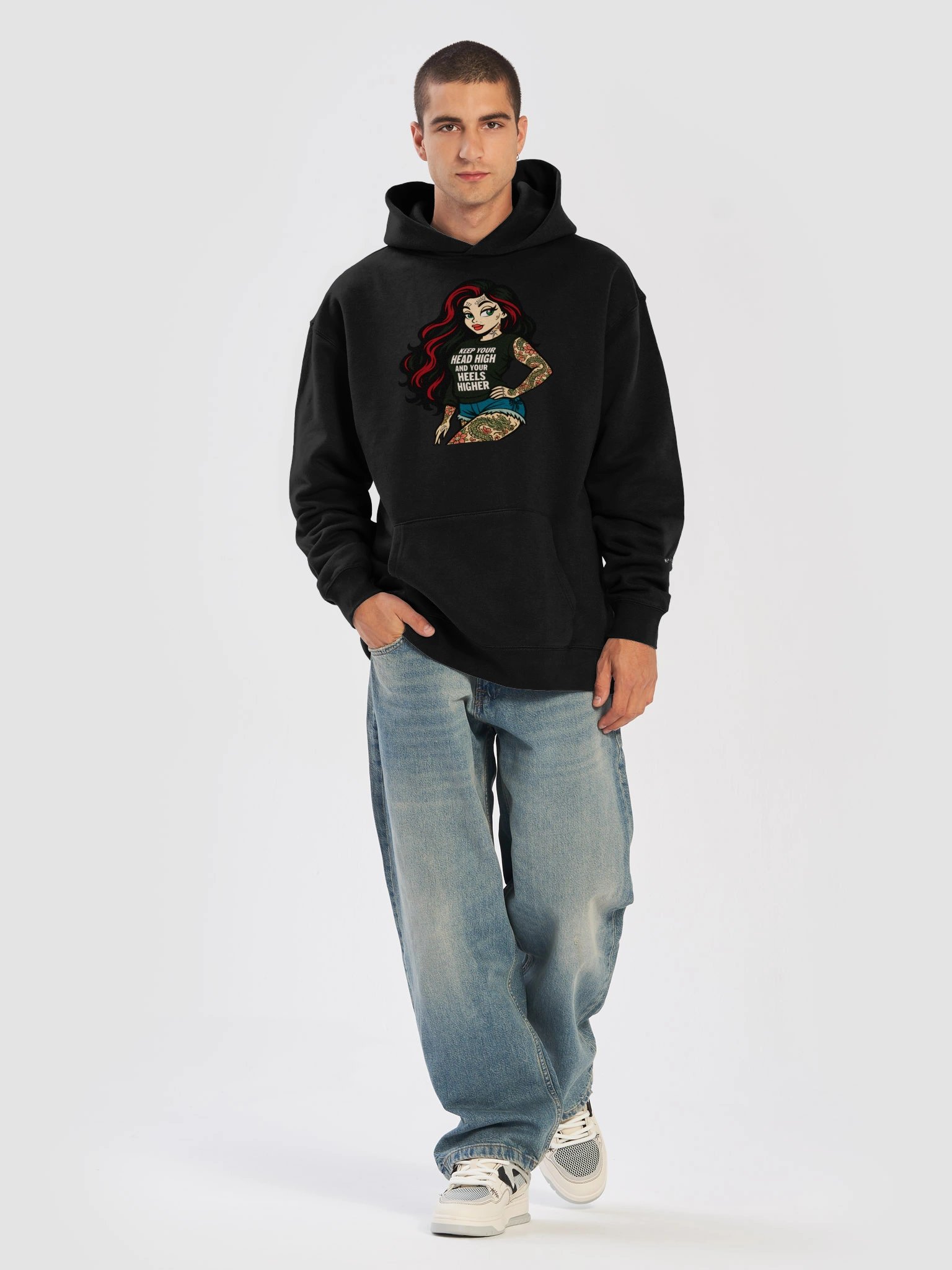 Men’s Streetstyle Pullover Hoodie Skarlitt Pin-Up Icon product image (6)