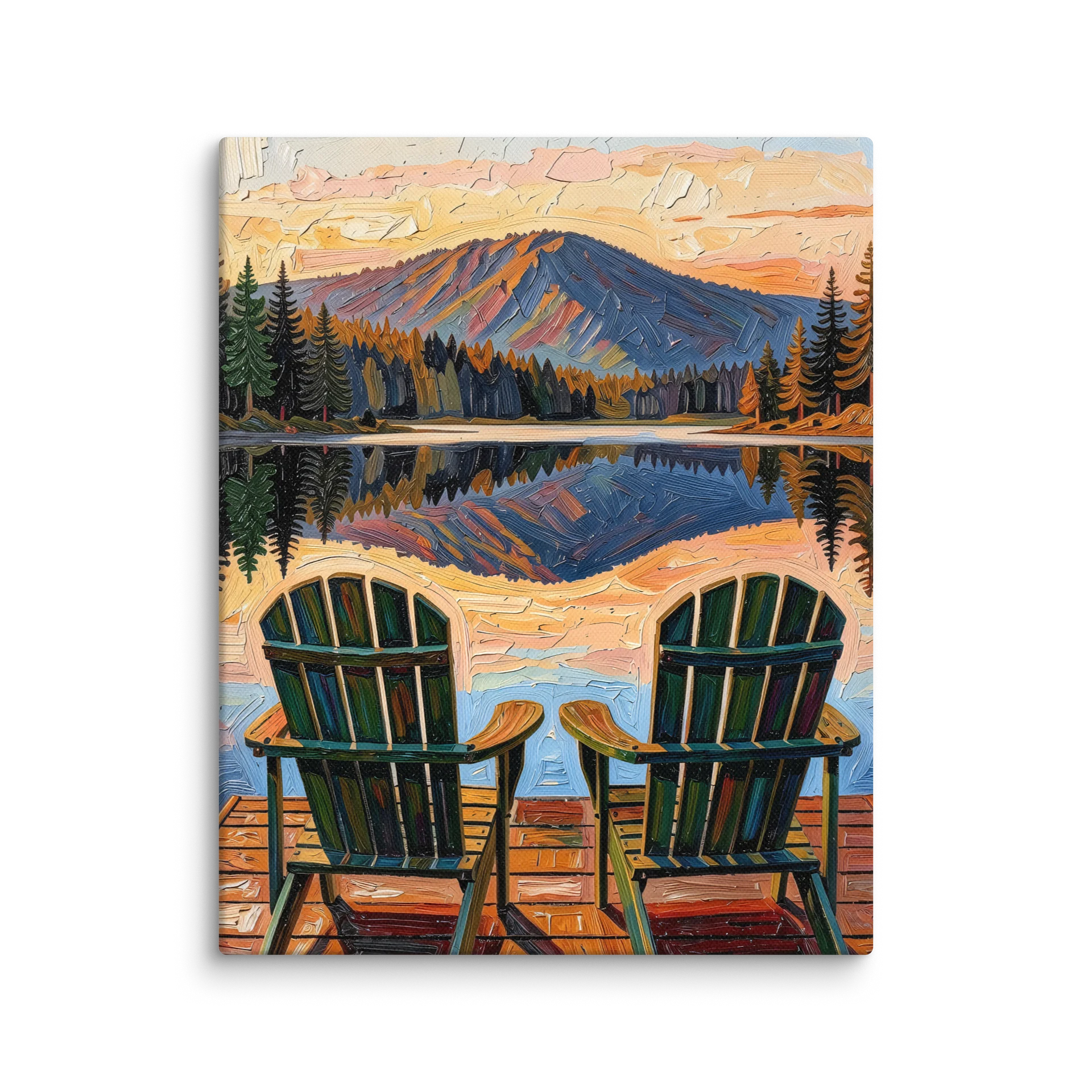 Dock Chairs at Sunset Canvas Print product image (1)
