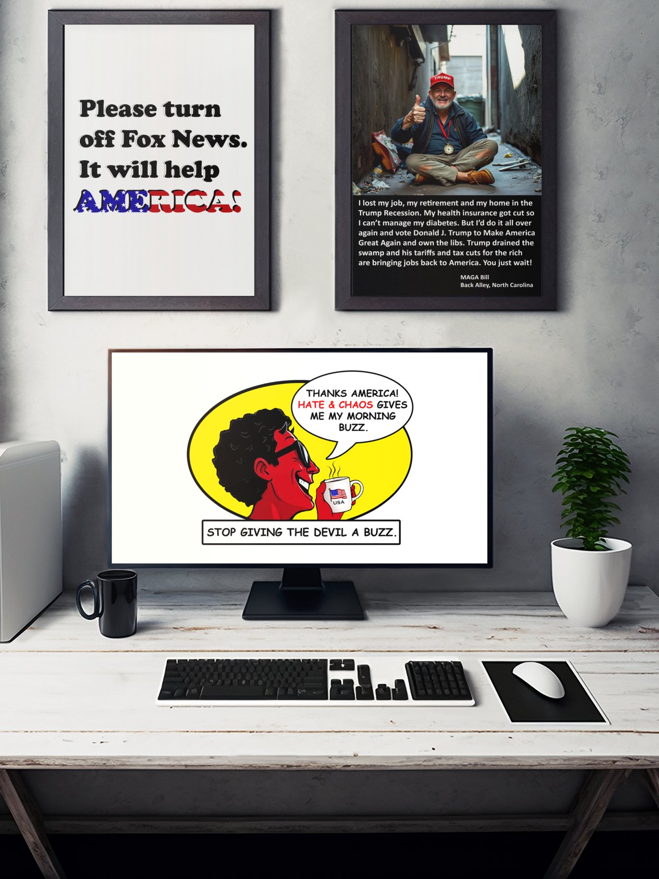 Stop Giving The Devil A Buzz Download - Printable Satire PNG product image (3)