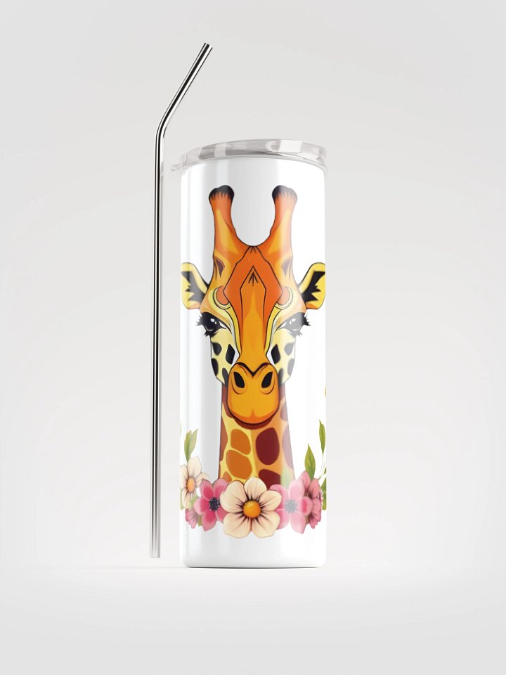Floral Giraffe Stainless Steel Tumbler product image (1)