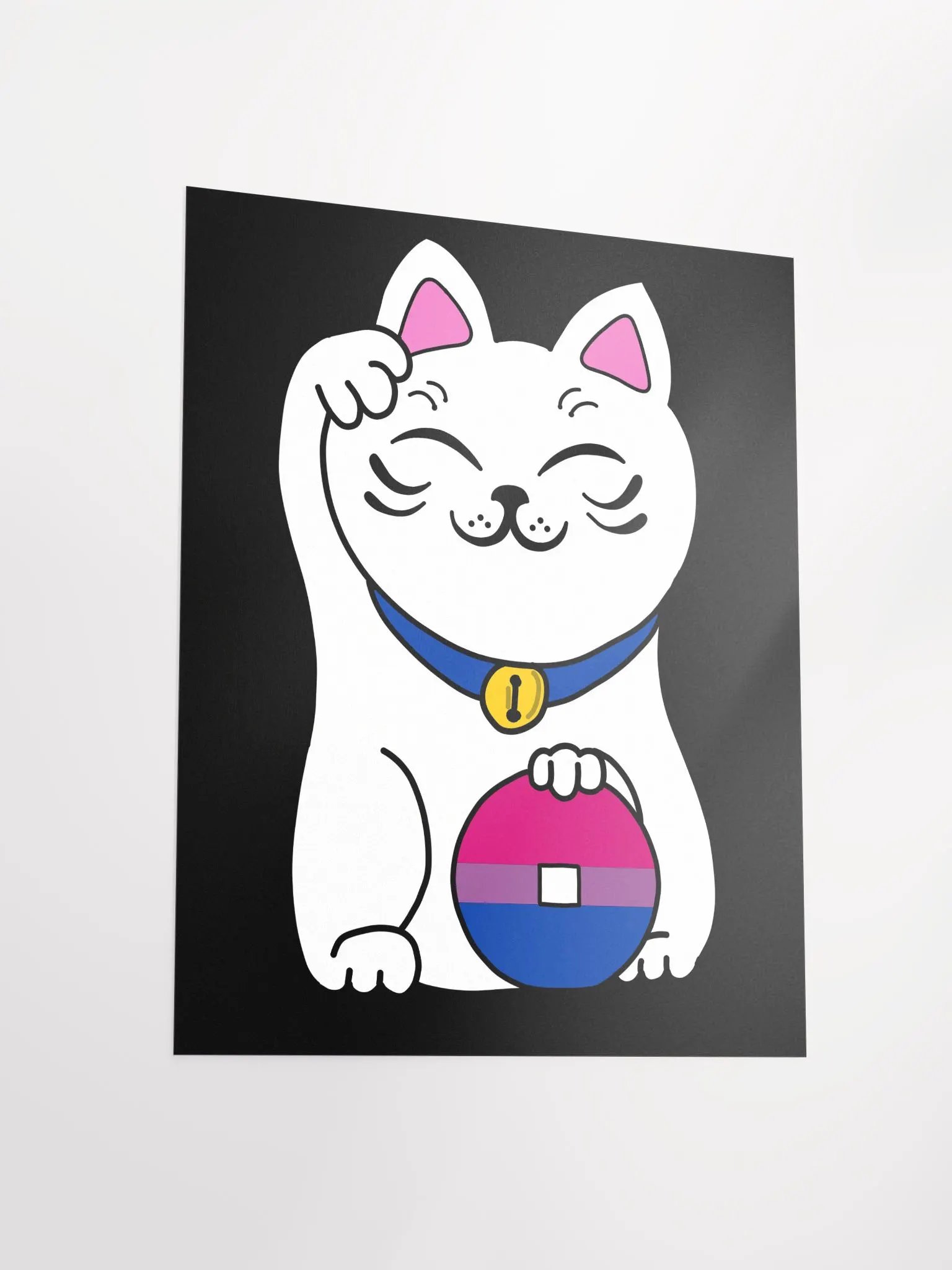 Maneki neko bisexual pride poster product image (3)