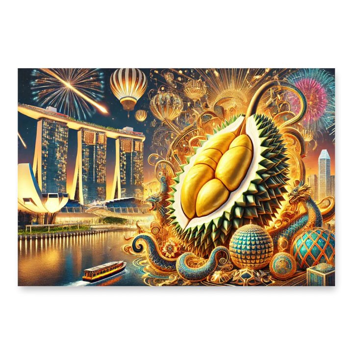 Golden Durian Wrapping Paper – A Singaporean Masterpiece product image (1)