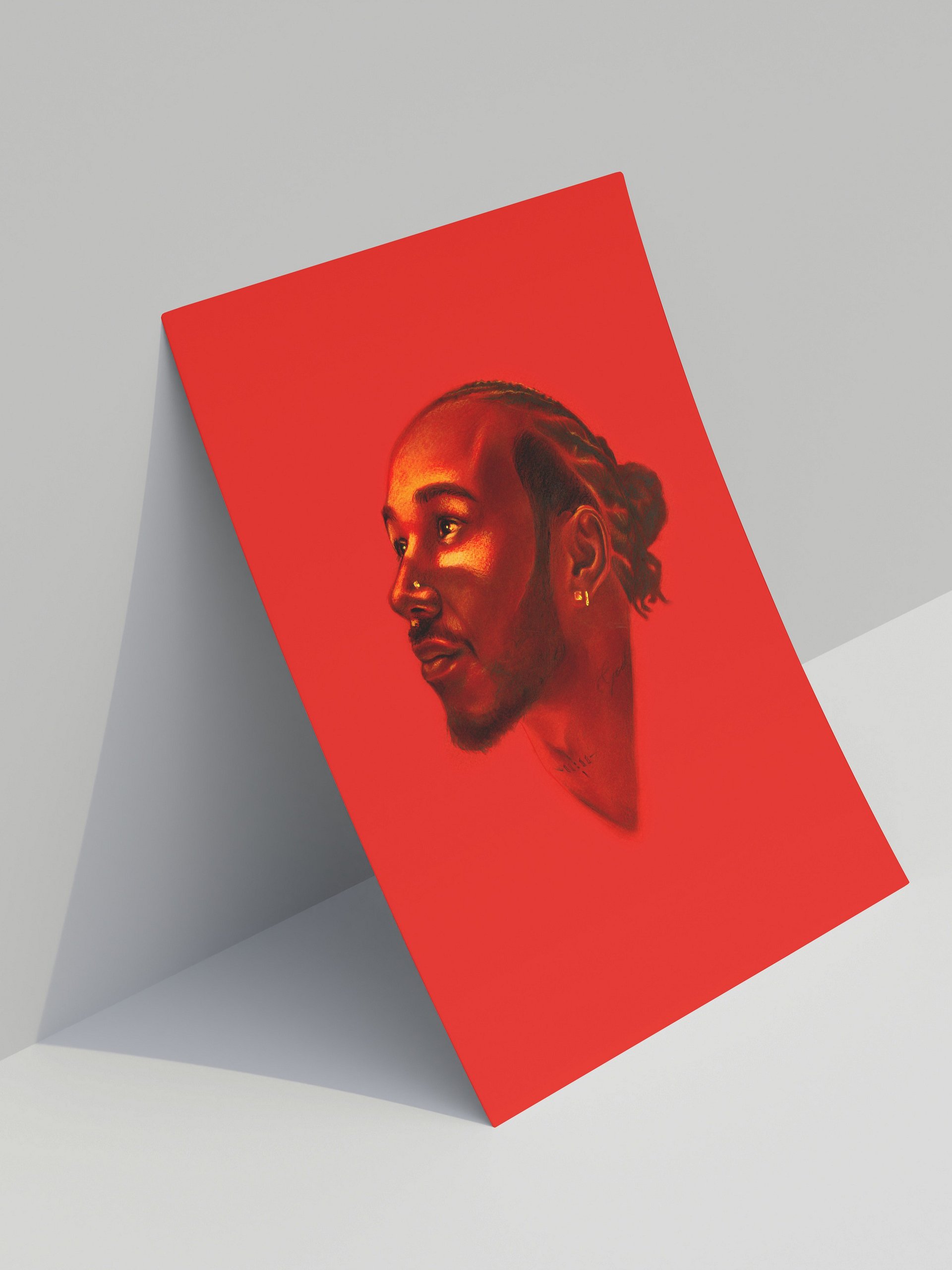 Hand-drawn Red Lewis Hamilton - A3 Print product image (2)