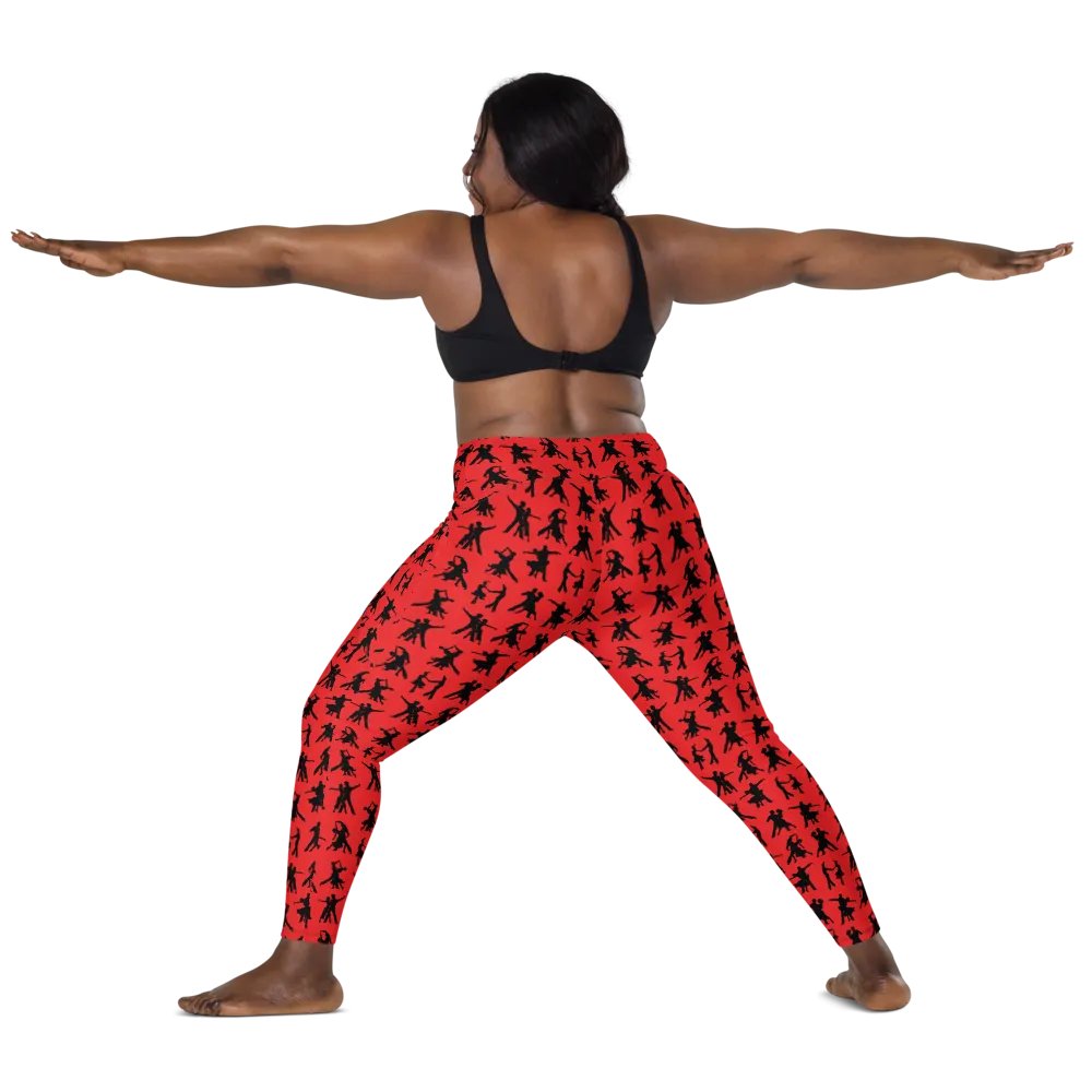 Red and Black Ballroom Dancing Leggings with Pockets product image (4)