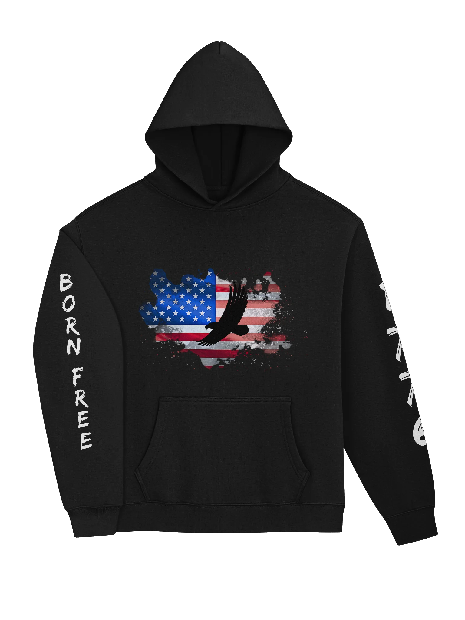 Born Free 1776 – Patriotic Eagle & American Flag Hoodie product image (4)
