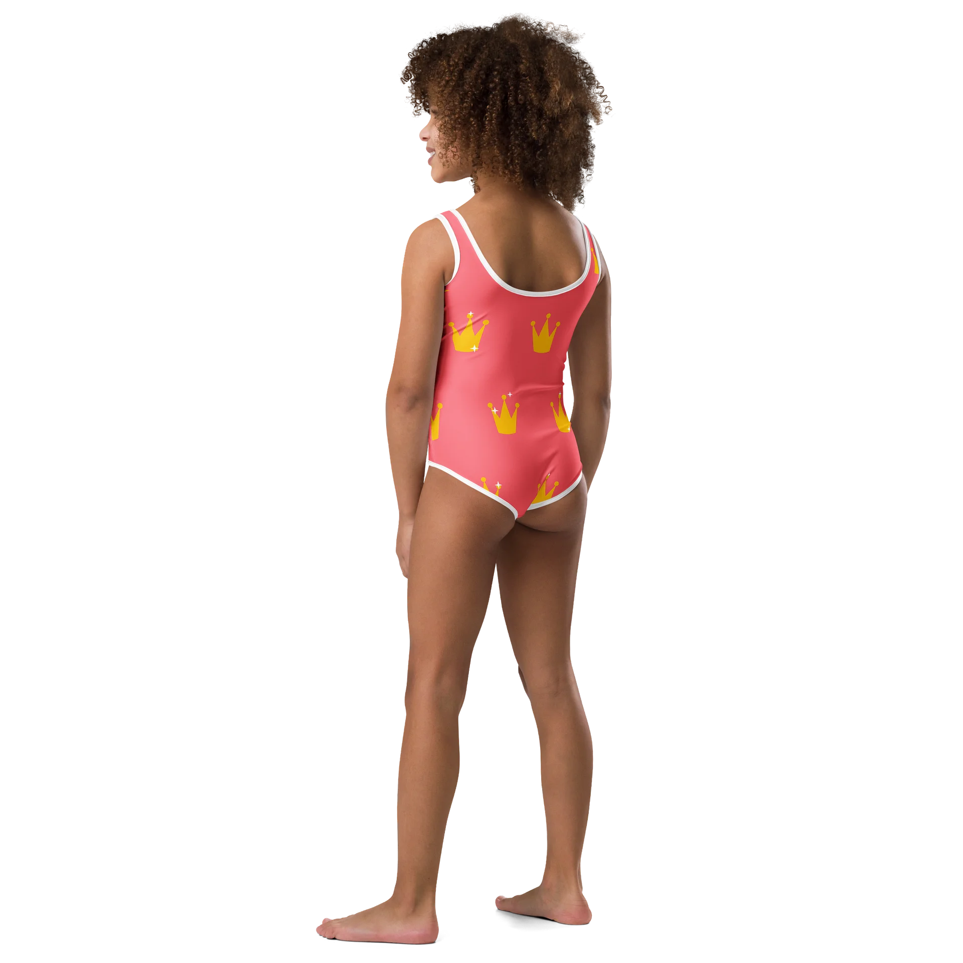 Pink Crown Sparkle Kids Swimsuit product image (3)