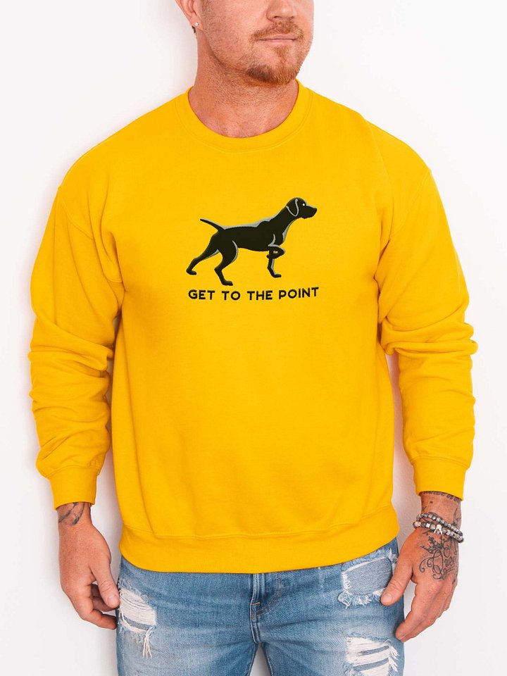Get to the Point Sweatshirt(Embroidered) of a German Shorthaired Pointer(Black) product image (1)