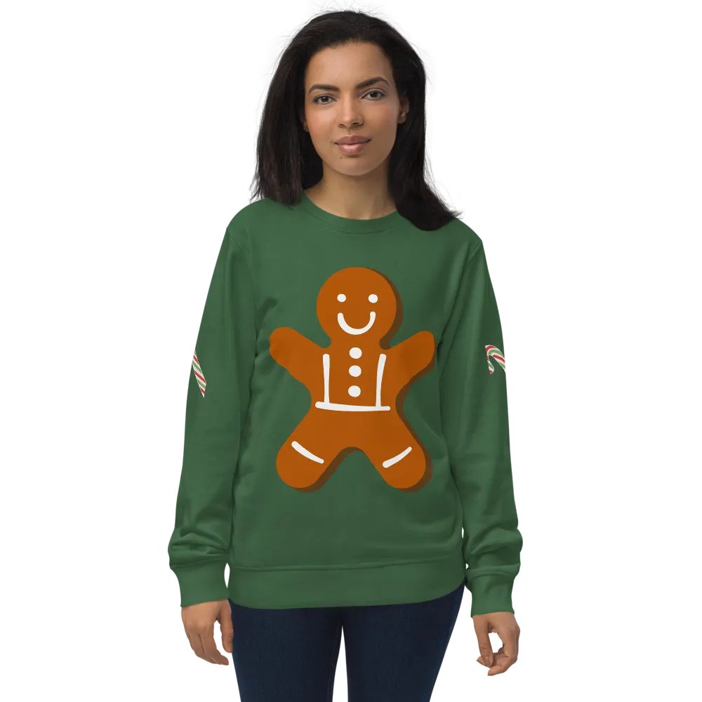Smiley Gingerbread Man Organic Sweatshirt product image (2)