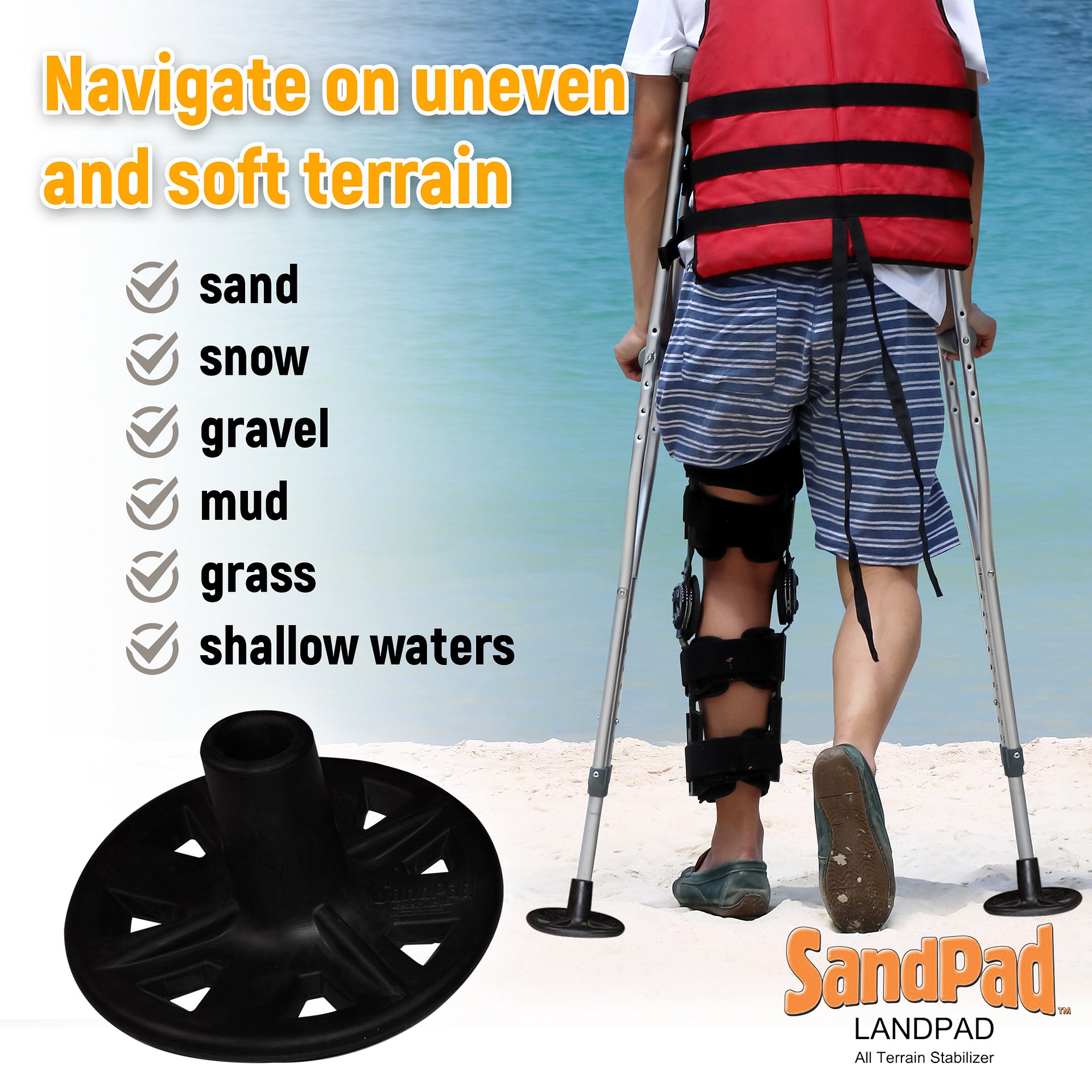 SandPad LandPad Crutch Tip Pair product image (6)