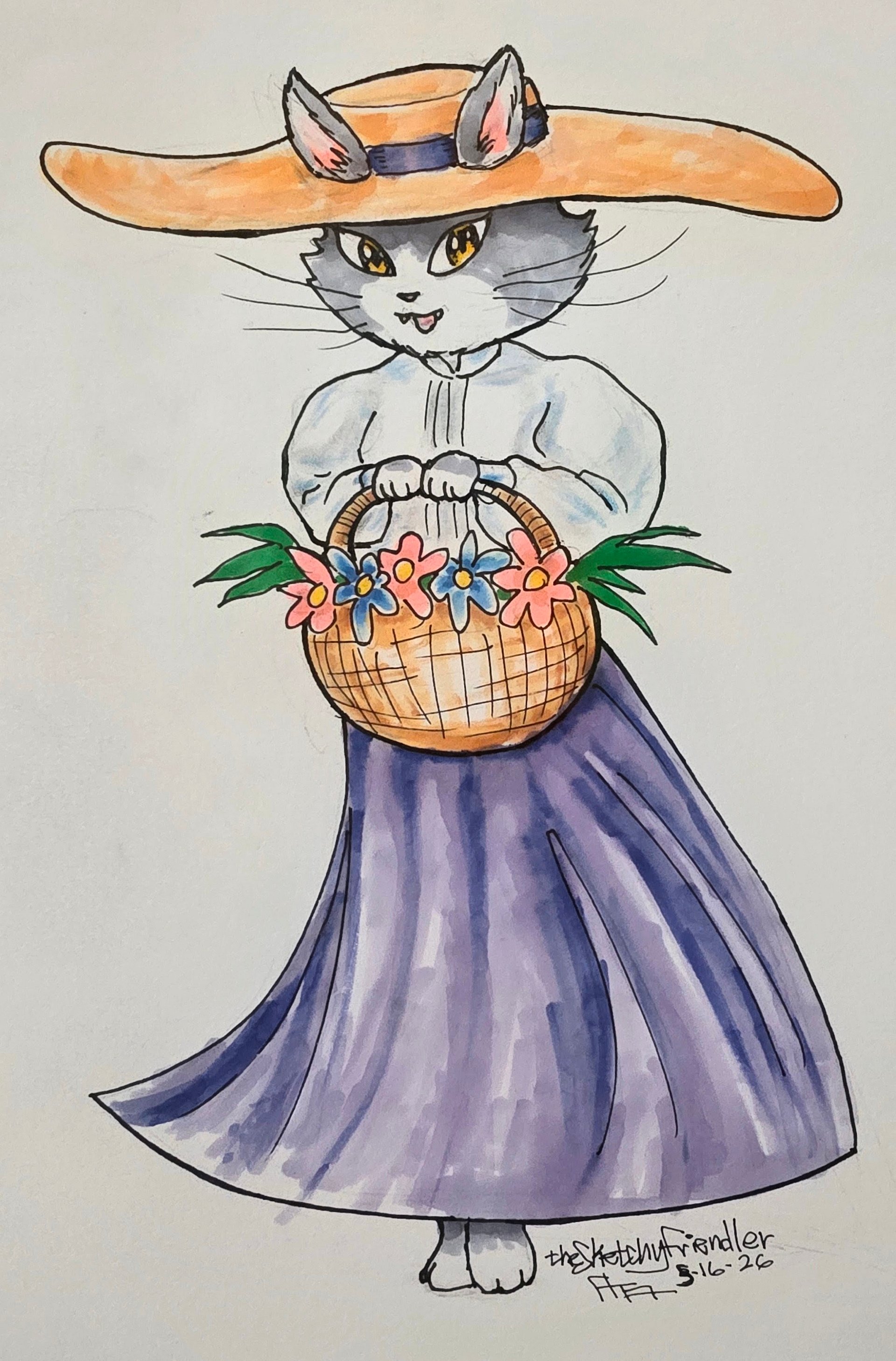 Victorian Cat - Sketchy Friendler OOAK product image (1)
