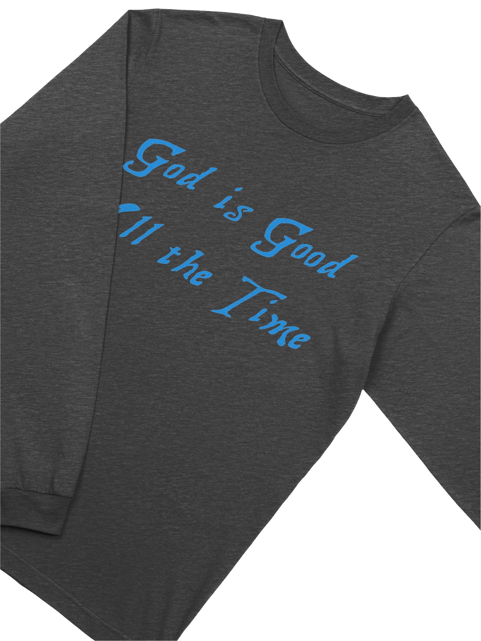 God is Good — Blue Cursive Long-Sleeve Tee product image (8)