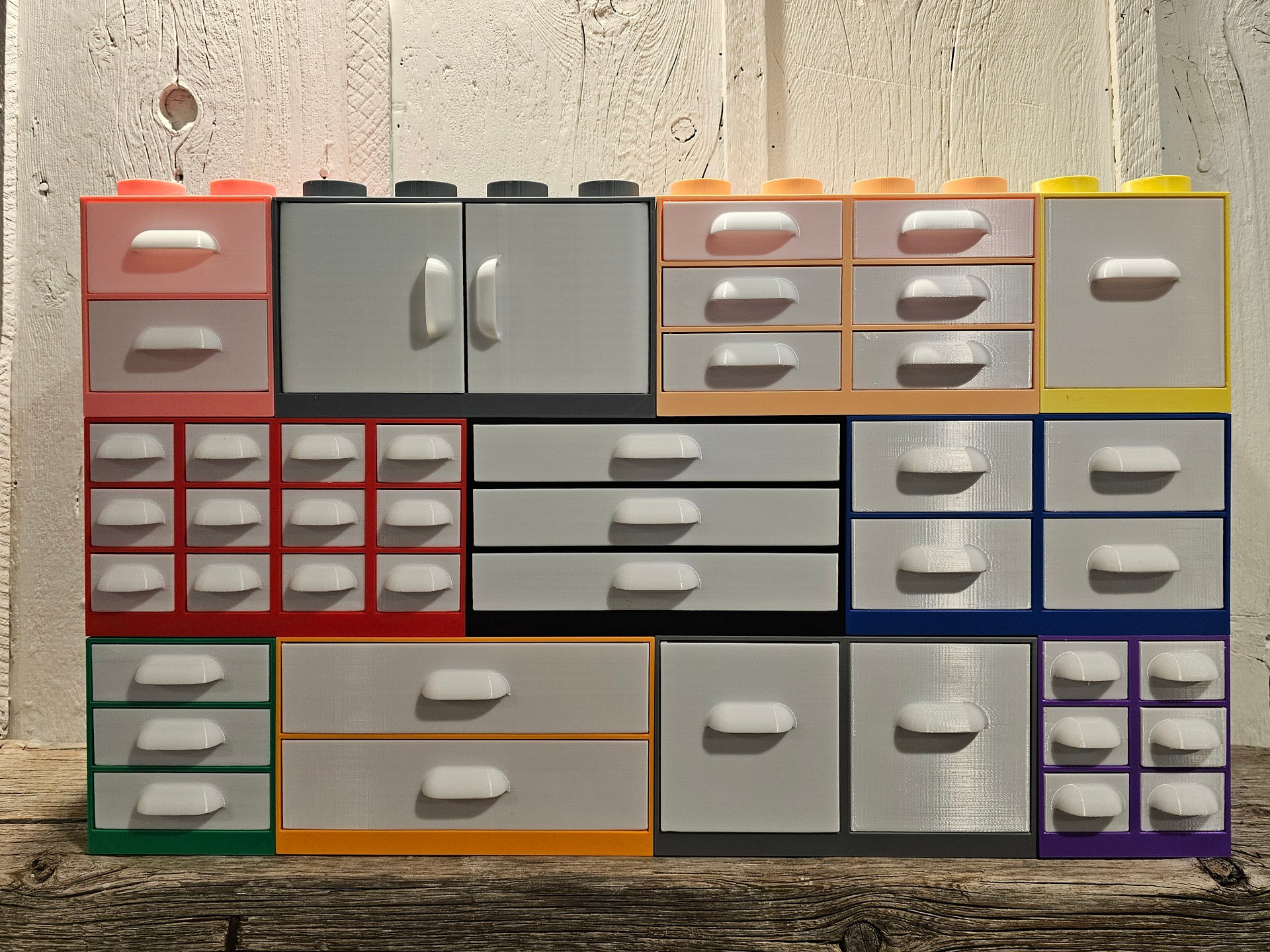Stackable 3D Printed Organizer Drawers, Building Brick-Style Storage Bins for Toys, Crafts, Sewing or School Supplies, Decorative Organizers product image (2)