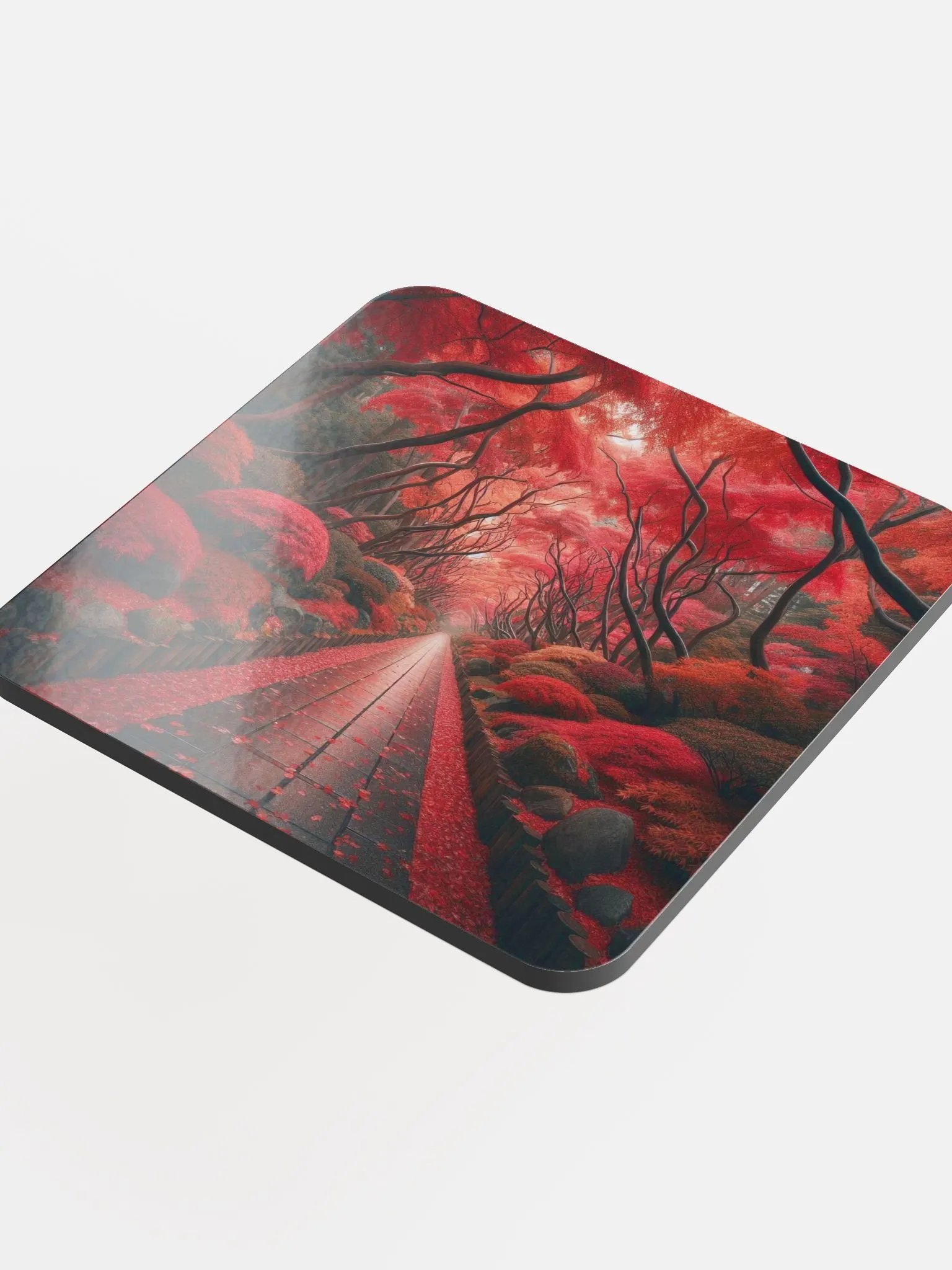 Vibrant Red Foliage Cork Coaster product image (4)