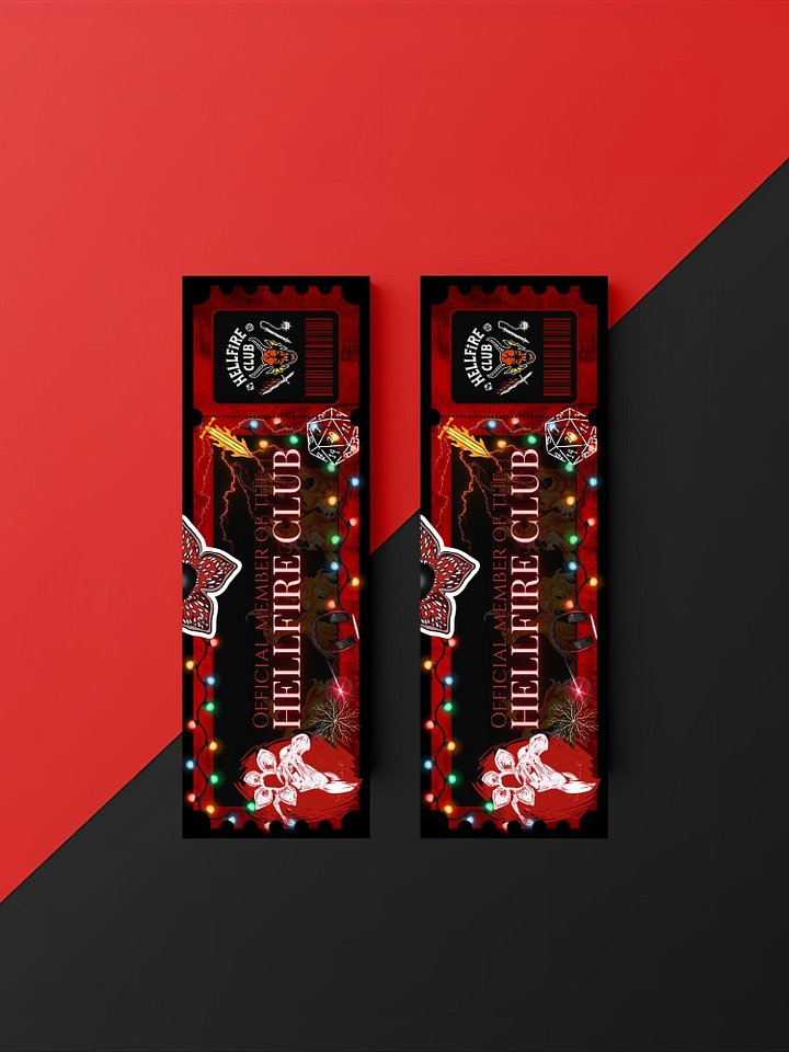 Hellfire club Hawkins Stranger things Bookmark Ticket (PDF Download) product image (1)