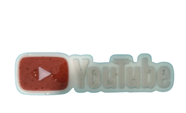 Mini YouTube Logo - Lightweight and Small - White and Red Marble product image (3)