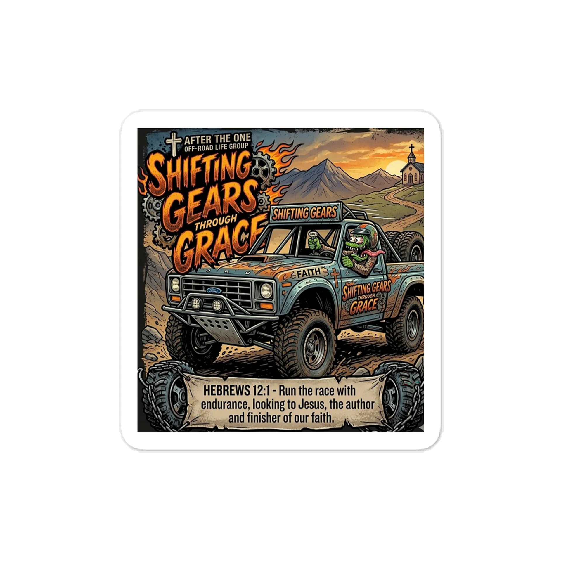 Shifting Gears Through Grace Off-Road Sticker product image (1)