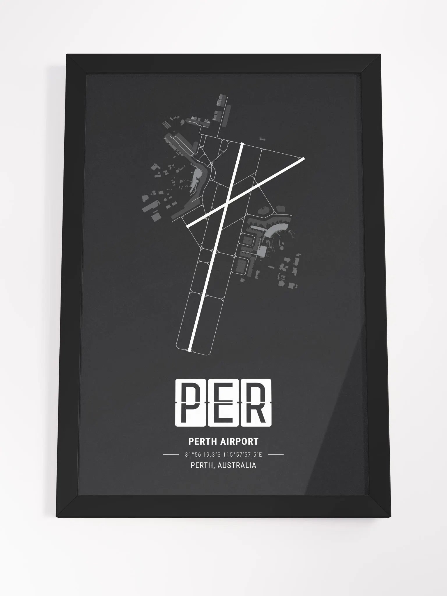 Framed Airport PER Premium Map On Matt Paper product image (4)