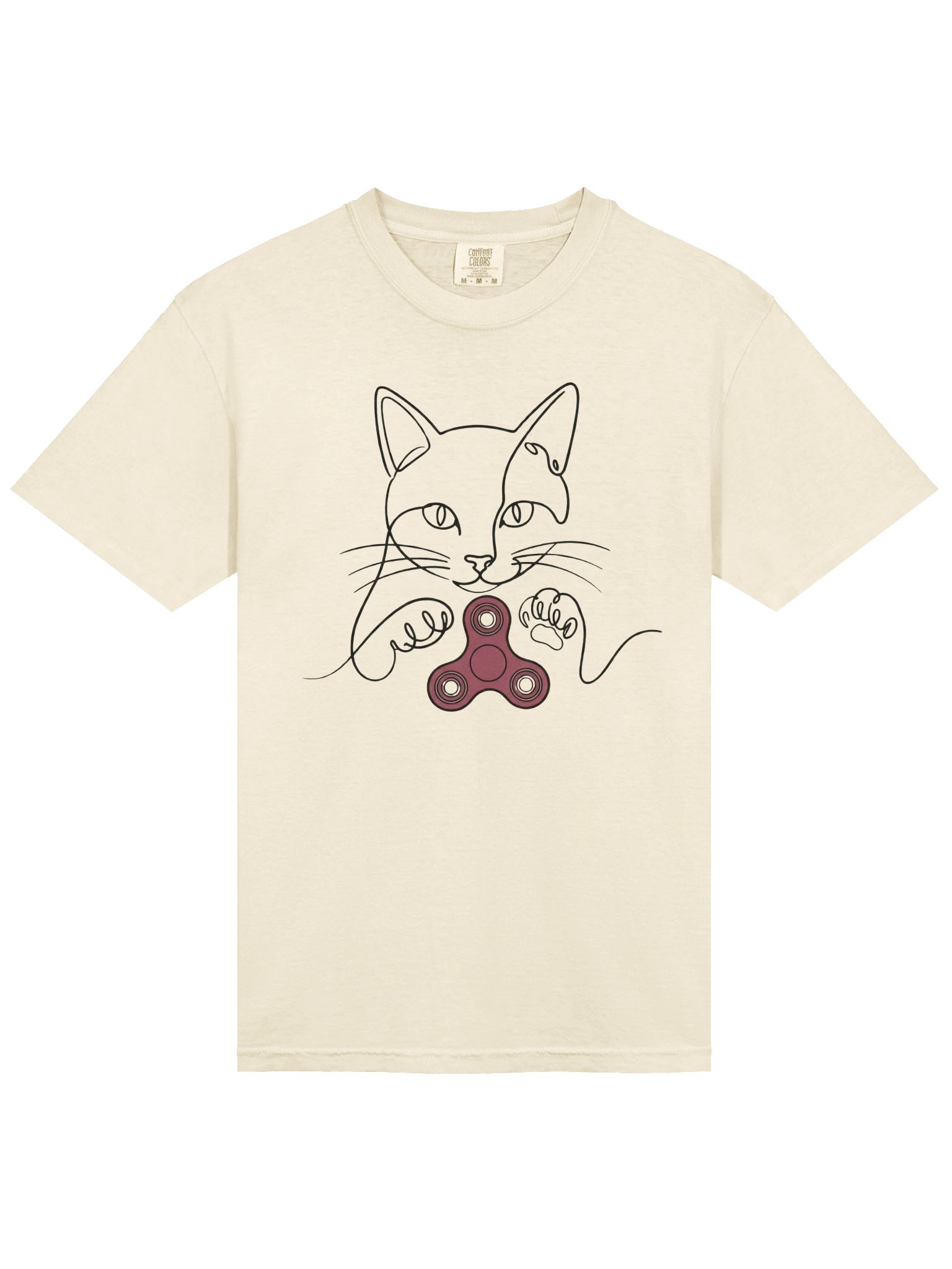 "Modern One-Line" Spinner Cat T-Shirt product image (1)