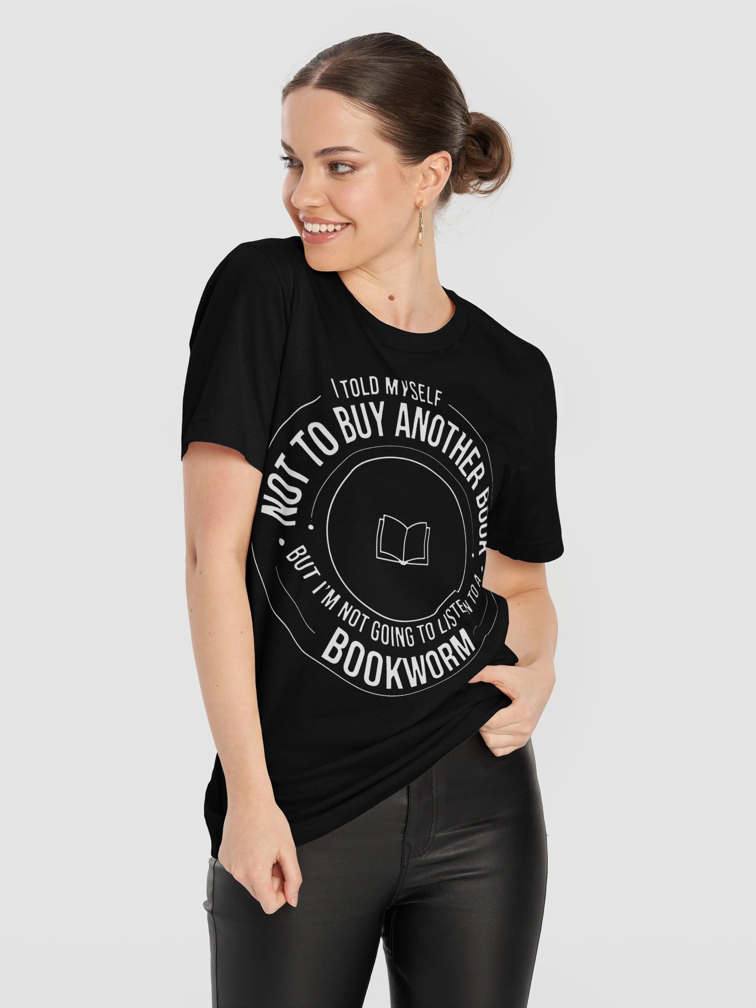 Bookworm Behaviour – Not To Buy Another Book Funny T-Shirt (White Ink) product image (39)