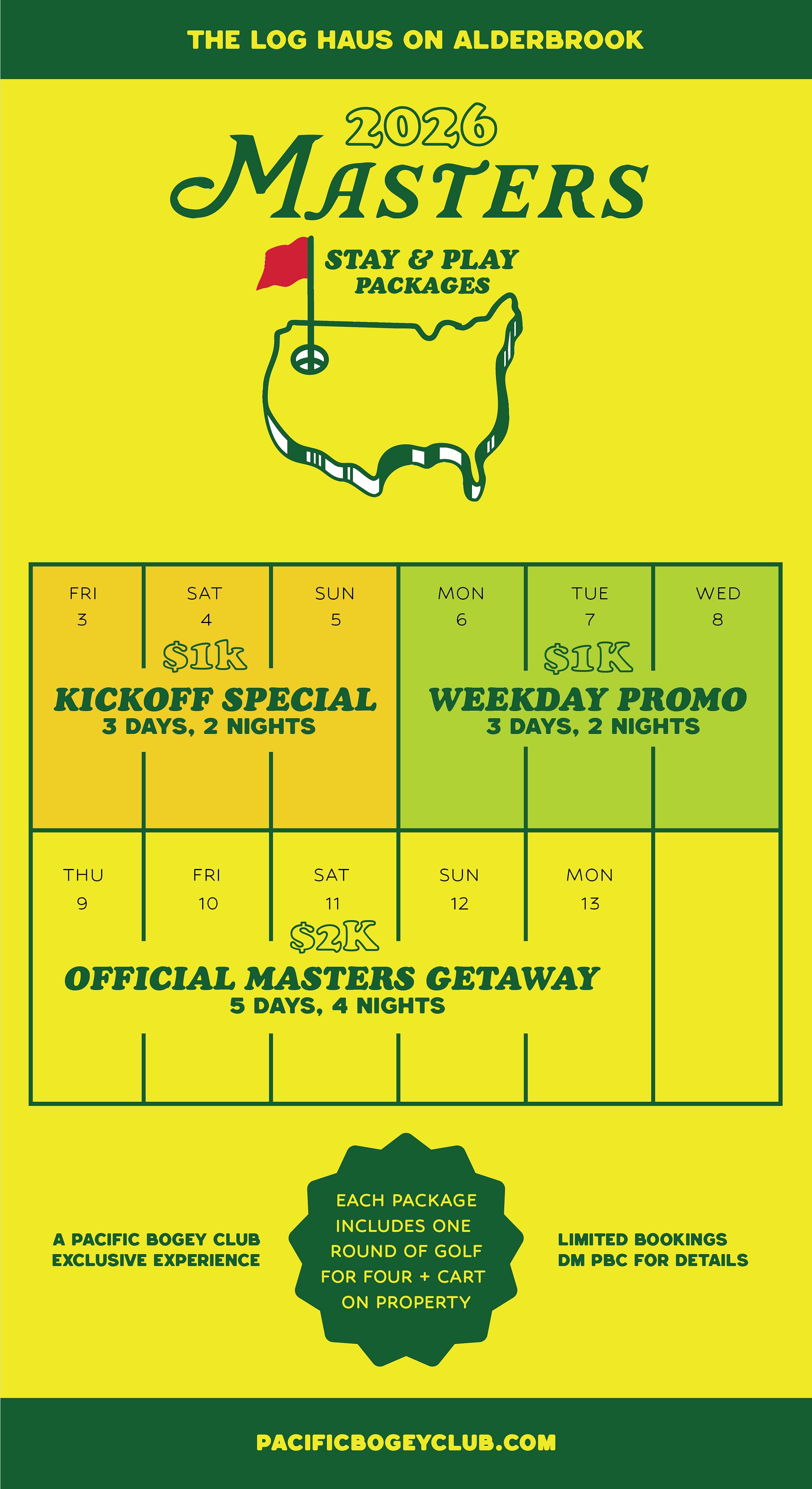 2026 The Masters Official Weekend Package | PBC x Log Haus product image (3)