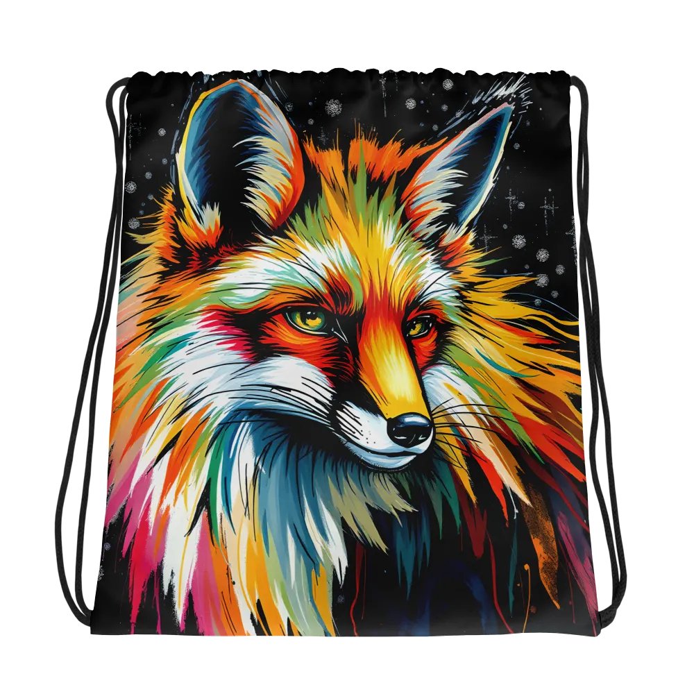 Fluffy Fox All-Over Drawstring Bag product image (1)