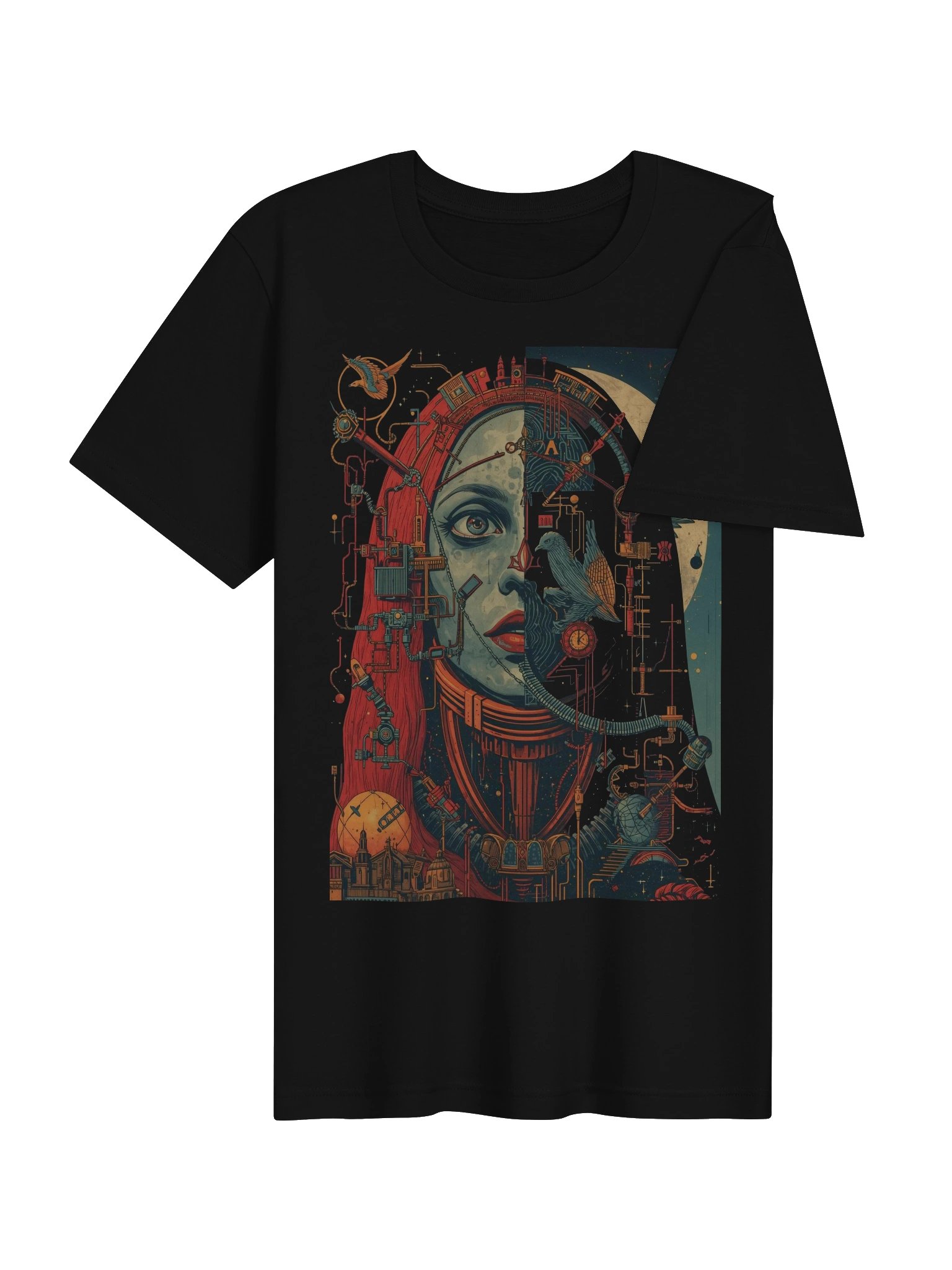 Mechanical vs. Celestial Split-Face Lightweight T-Shirt product image (7)