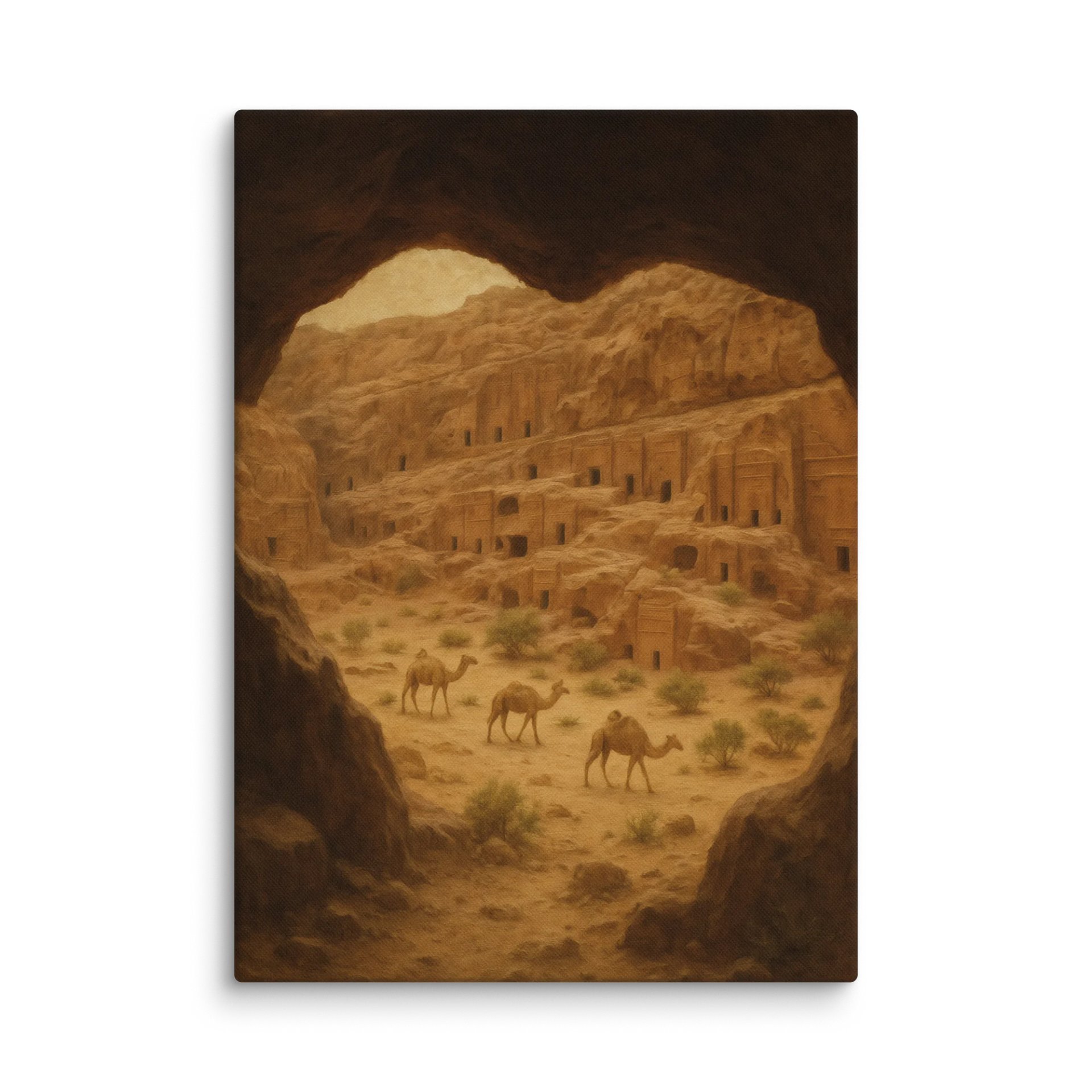 Canvas Print - Textured Desert Vertical 'Camel Caravan' product image (1)