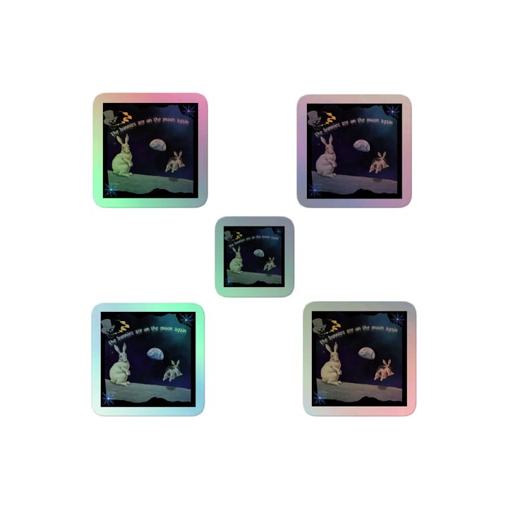 KC, Bunnies on the Moon, Holo Sticker Pack product image (2)